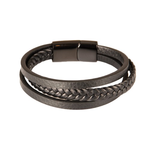 Bransoletka skórzana potrójna ze splotem.jpg