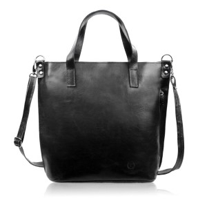 Skórzana torba shopper damska czarna Z-59-BL