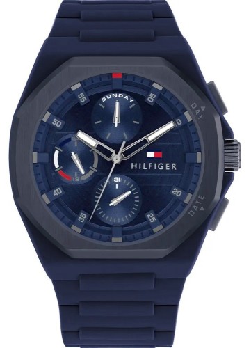 Granatowy zegarek męski Tommy Hilfiger z silikonowym paskiem.jpg