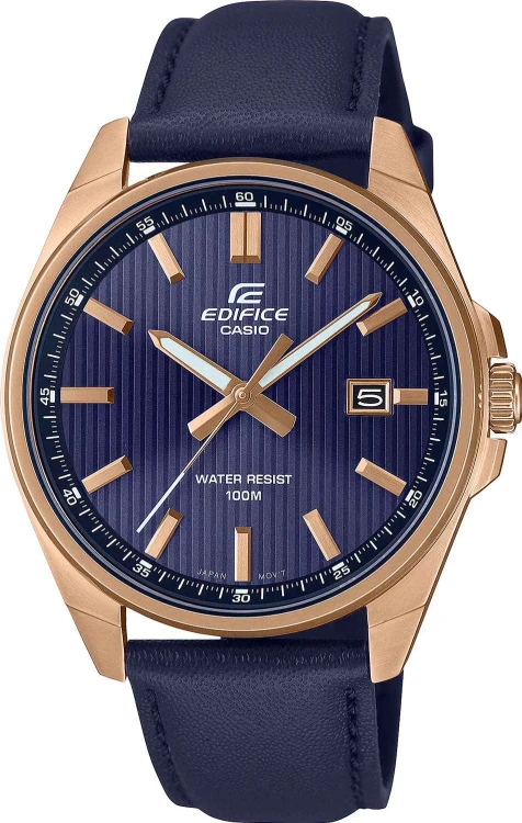 Zegarek męski CASIO EDIFICE EFV-150CL-2AVUEF z niebieską tarczą i skórzanym paskiem.jpg
