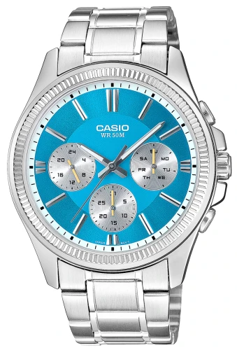 Zegarek męski CASIO MTP-1375D-2A2VDF z niebieską tarczą i stalową bransoletą.jpg