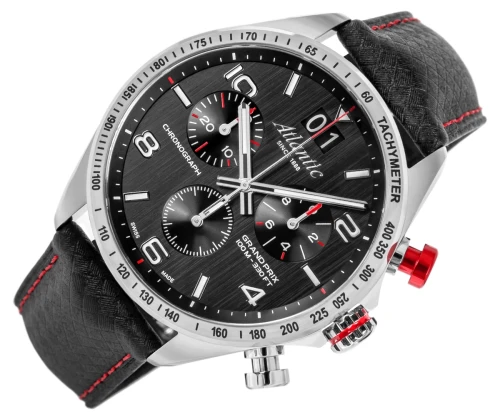 Zegarek męski Atlantic Grand Prix Chrono 55463.41.65 z czarną tarczą