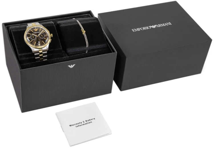 Zestaw Emporio Armani AR80084SET z zegarkiem, bransoletką i pudełkiem